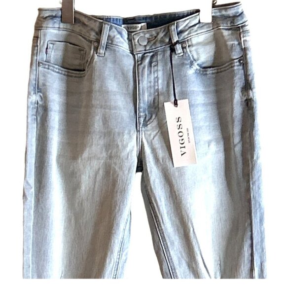 Vigoss Women's Marley Skinny Raw Hem Jeans Light Wash Size 30 NWT - Picture 5 of 9